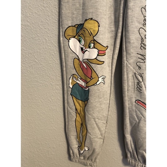 New Looney Tunes Lola Bunny Womens Sweatpants Gray XXS Jogger Lounge Sleepwear - Picture 4 of 9
